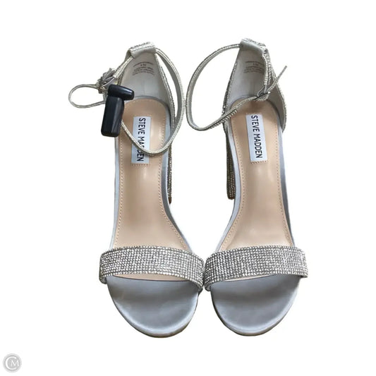 Sandals Heels Block By Steve Madden In Silver, Size: 8.5