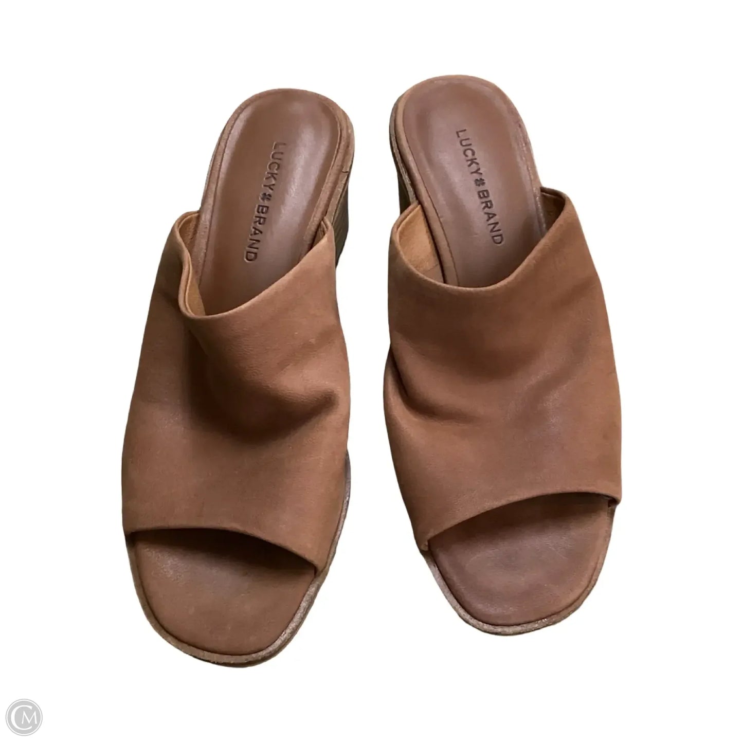 Sandals Heels Block By Lucky Brand In Brown, Size: 6