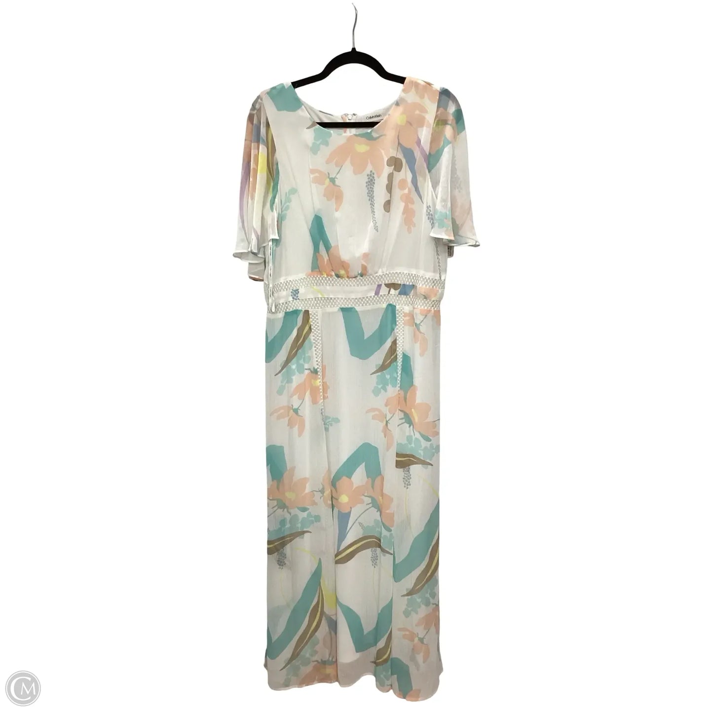 Dress Casual Maxi By Calvin Klein In Floral Print, Size: Xl