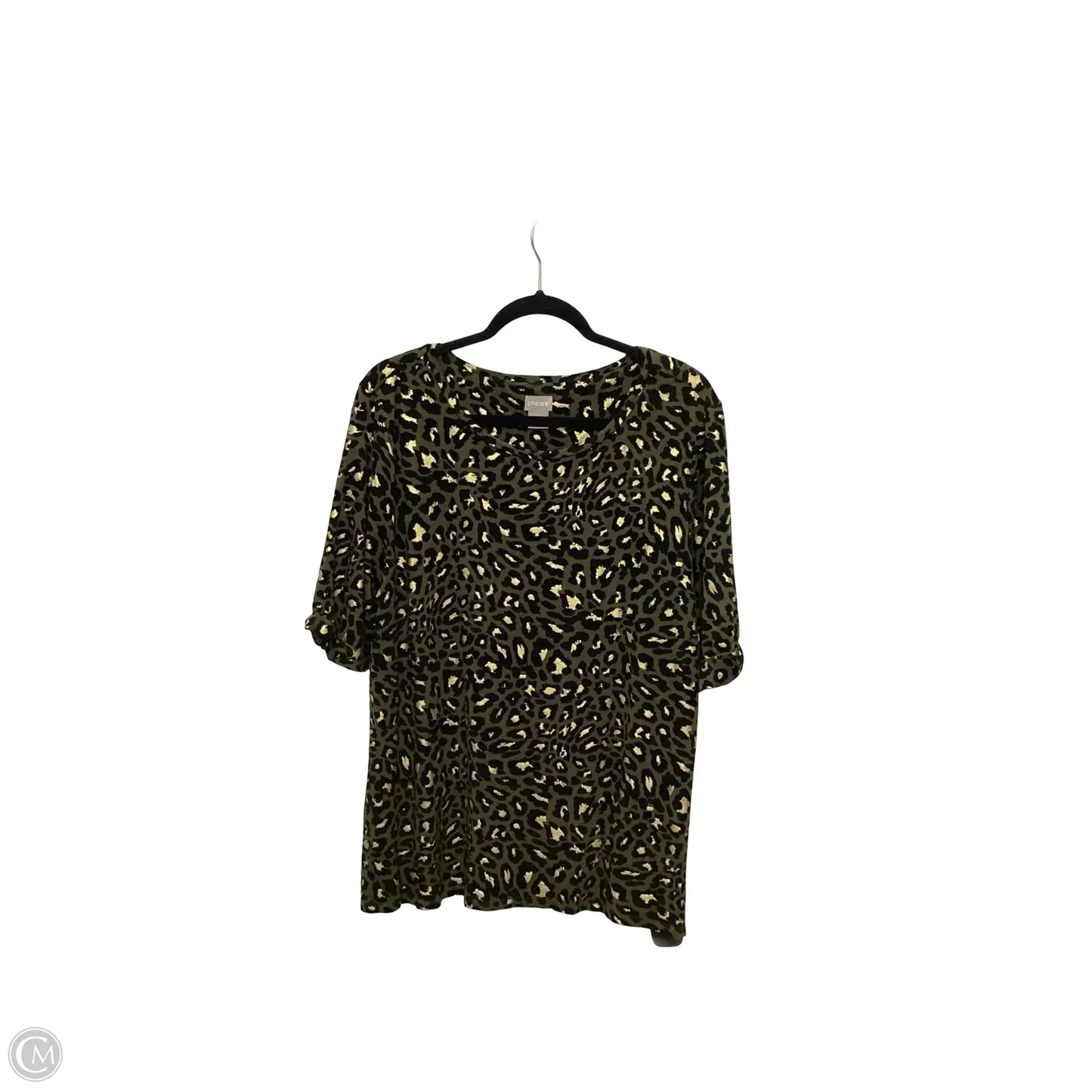 Blouse Short Sleeve By Chicos In Animal Print, Size: Xl