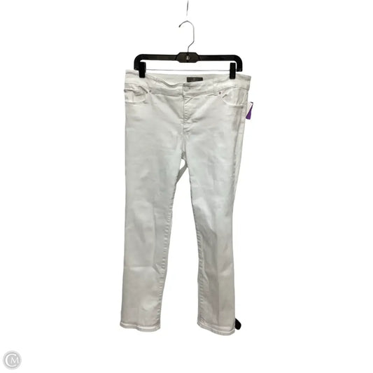 Jeans Skinny By Chicos In White Denim, Size: M