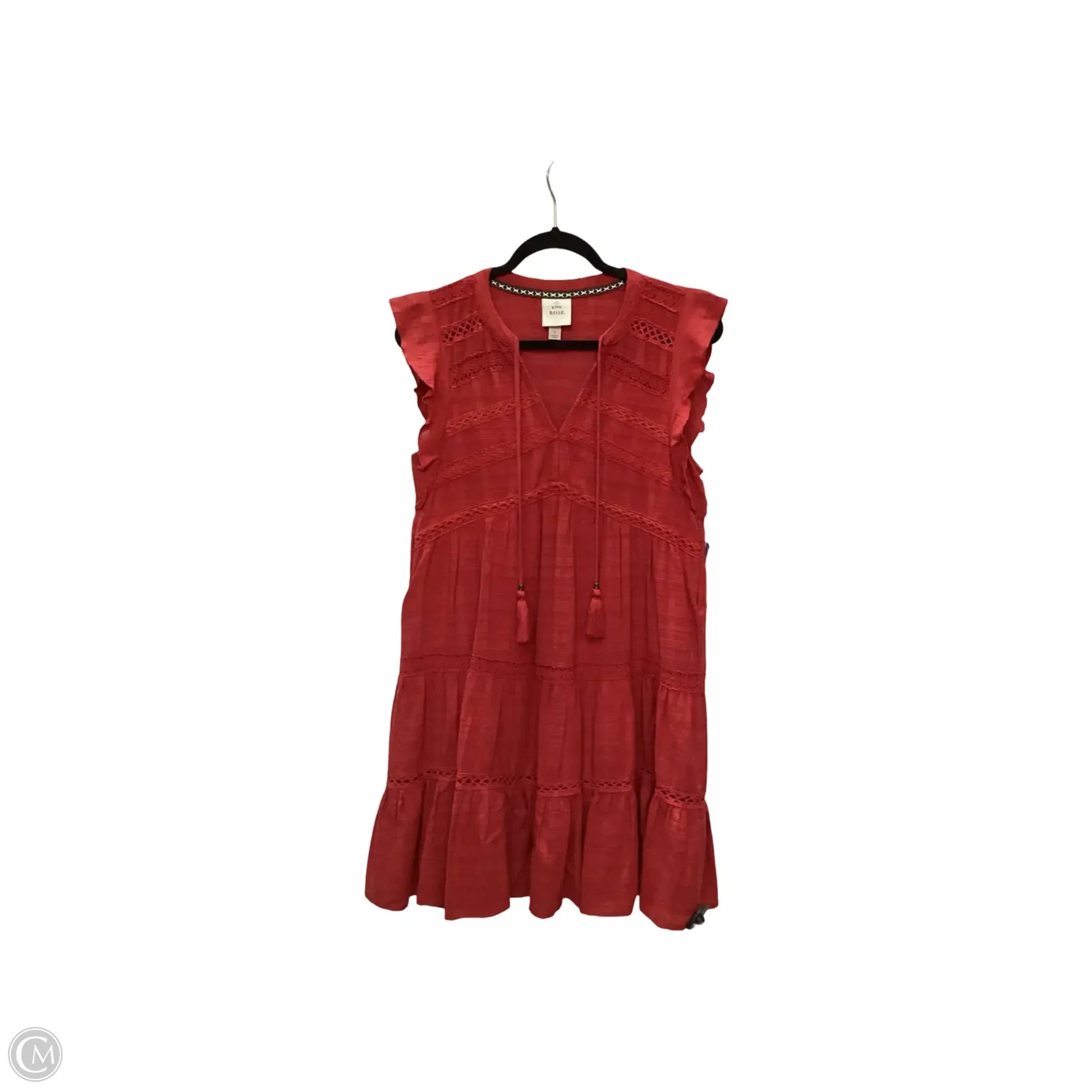 knox rose red dress Knox Rose Womans Plaid Button Down Tiered Dress Size XXL Red Black Pockets