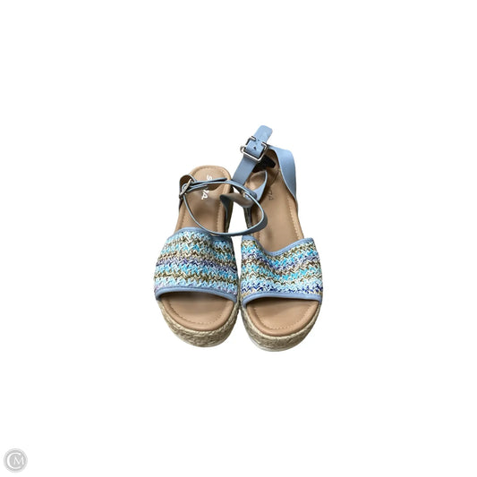 Sandals Heels Wedge By Soda In Blue, Size: 10