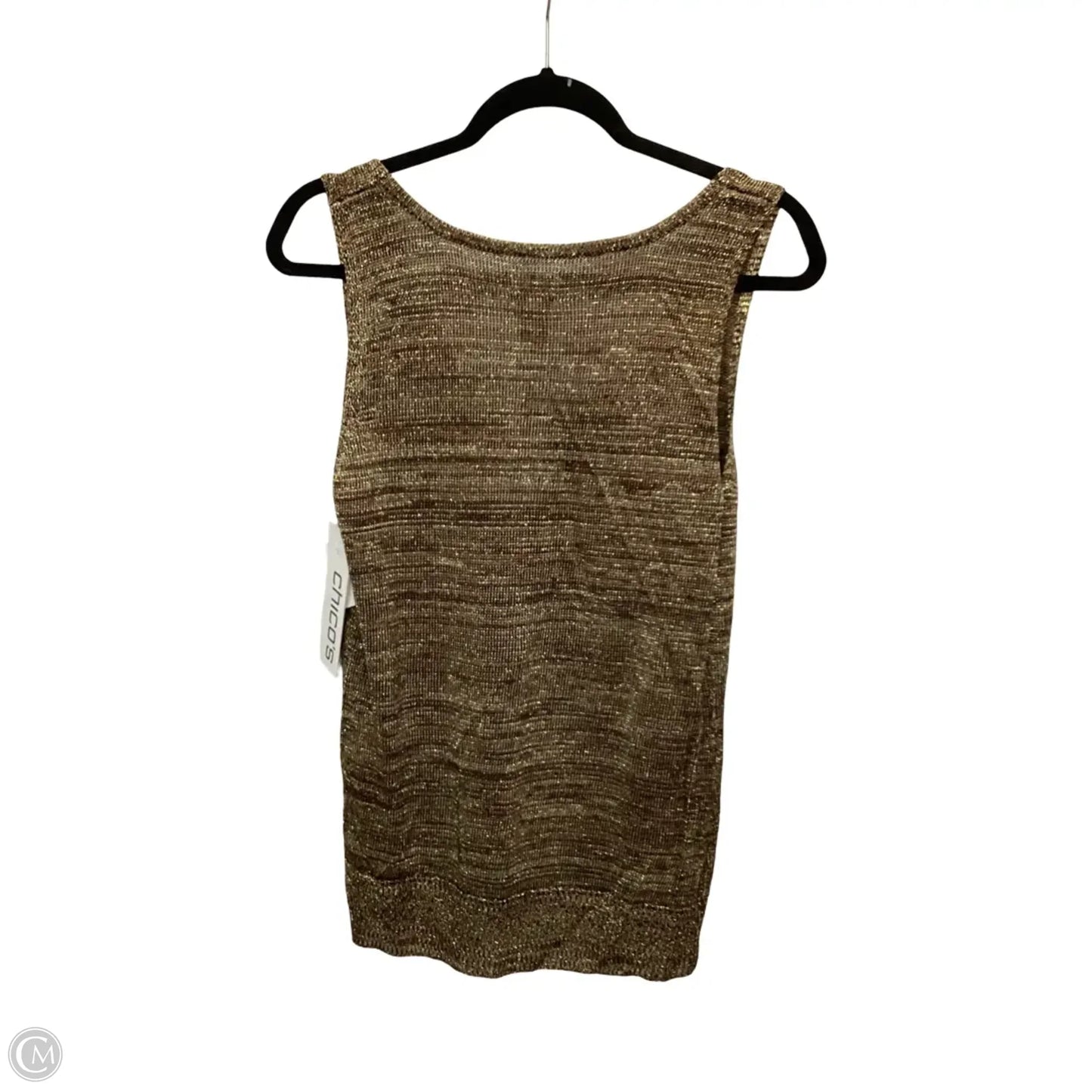 Blouse Sleeveless By Chicos In Gold, Size: L
