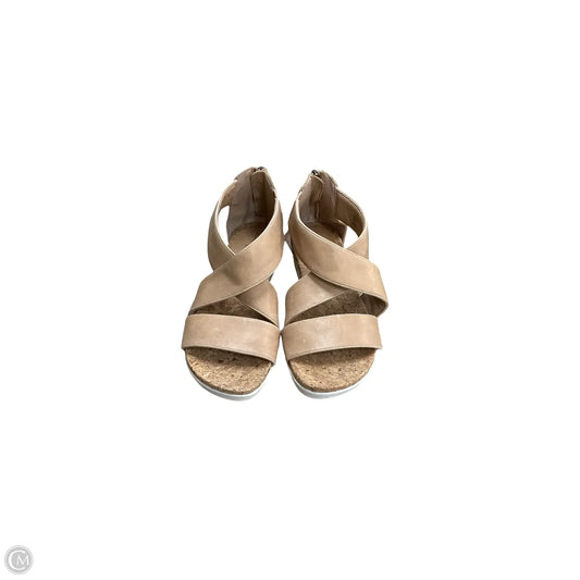 Sandals Heels Block By Adrienne Vittadini In Tan, Size: 6.5