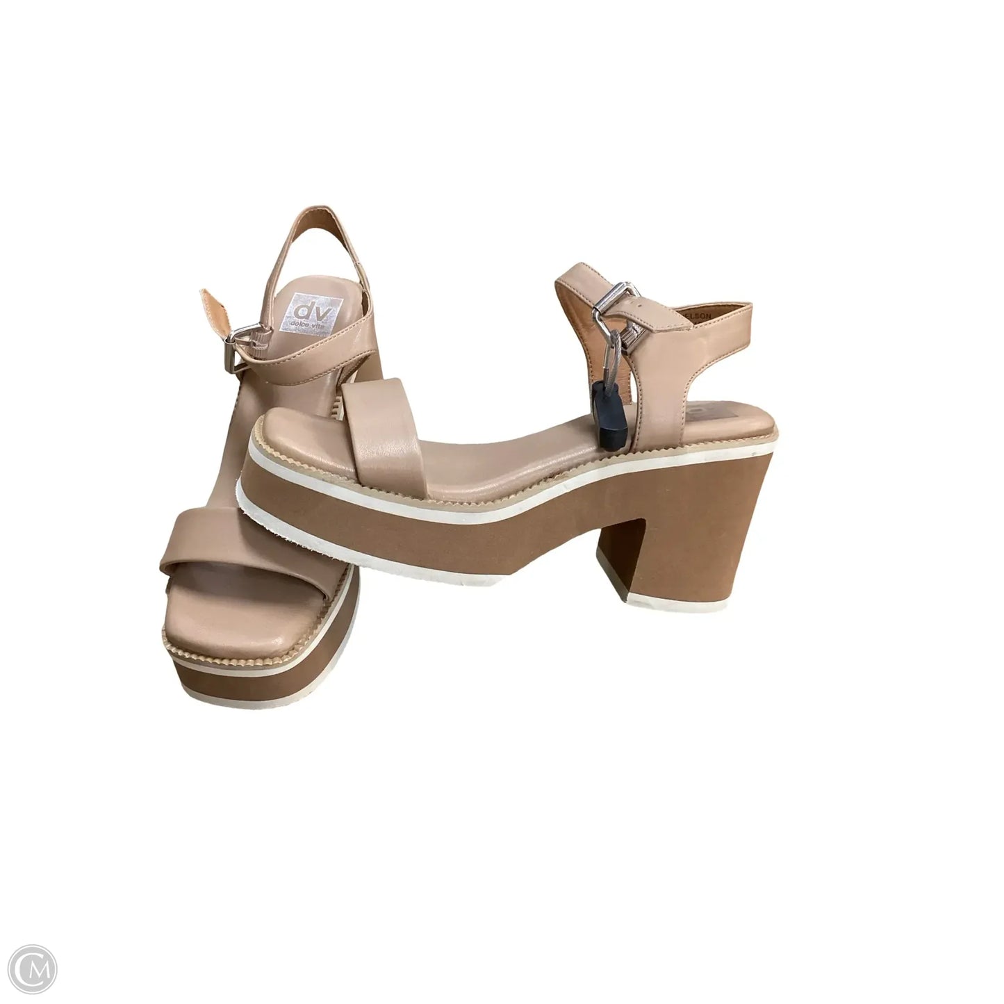 Sandals Heels Block By Dolce Vita In Tan, Size: 8