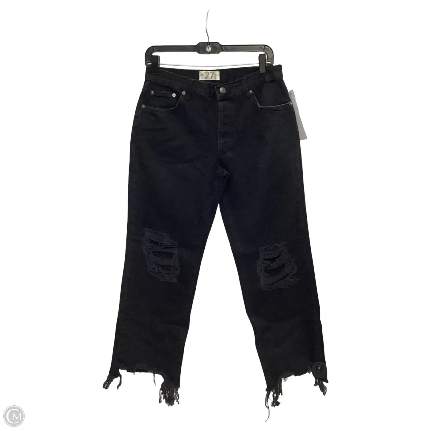 Jeans Straight By Free People In Black Denim, Size: 4