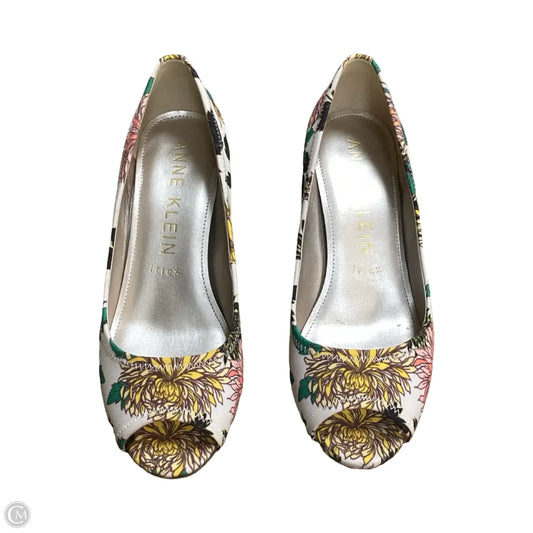 Sandals Heels Block By Anne Klein In Floral Print, Size: 9