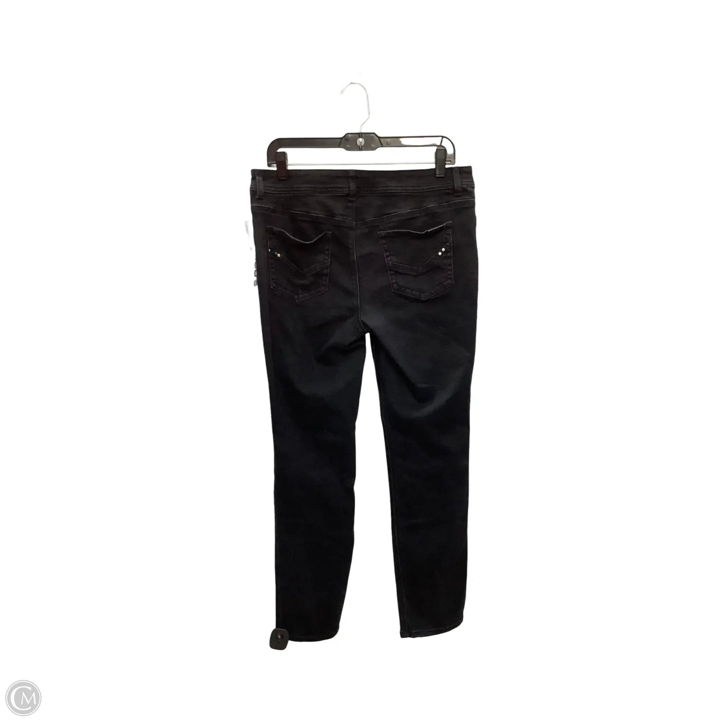 Jeans Straight By Chicos In Black Denim, Size: M