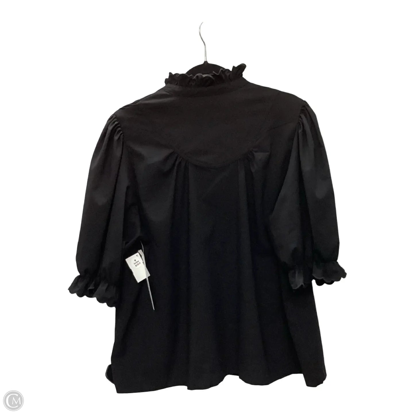 Blouse Short Sleeve By Pomander Place In Black, Size: 3x