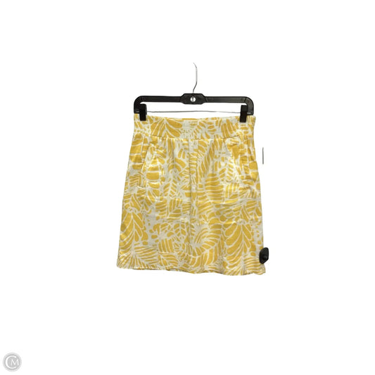 Skirt Mini & Short By Loft In White & Yellow, Size: Xsp