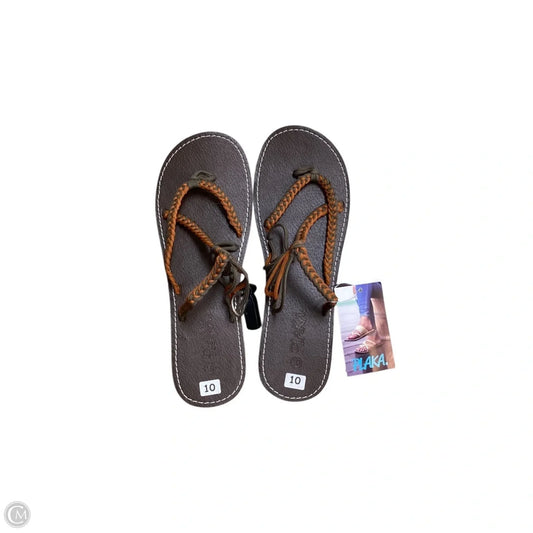 Shoes Flats By Clothes Mentor In Brown, Size: 10