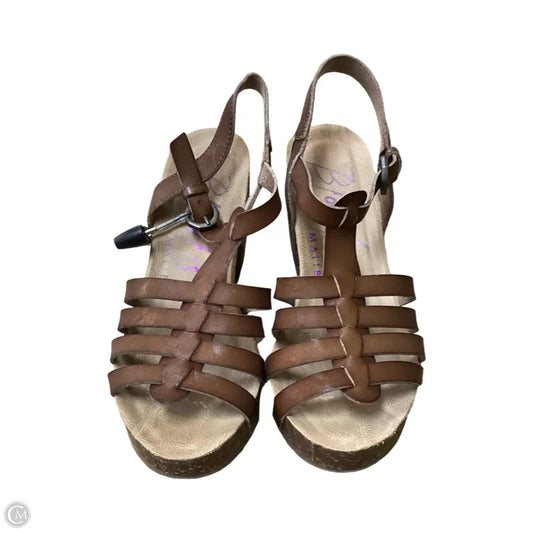 Sandals Heels Wedge By Blowfish In Brown, Size: 9