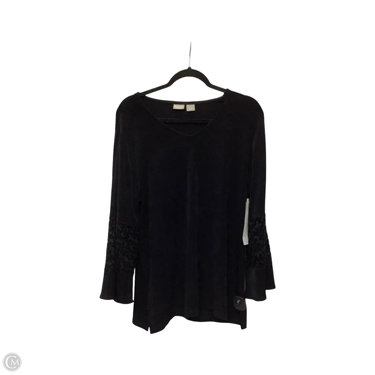 Blouse Long Sleeve By Chicos In Black, Size: L