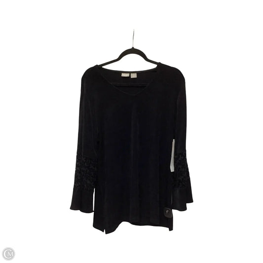 Blouse Long Sleeve By Chicos In Black, Size: L