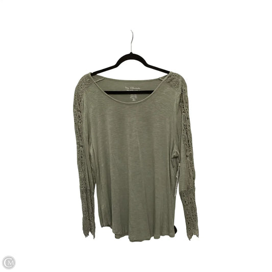 Blouse Long Sleeve By Chicos In Green, Size: L
