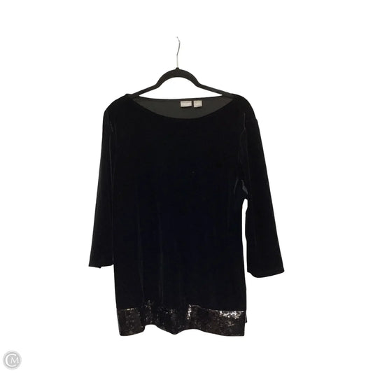 Blouse 3/4 Sleeve By Chicos In Black, Size: L