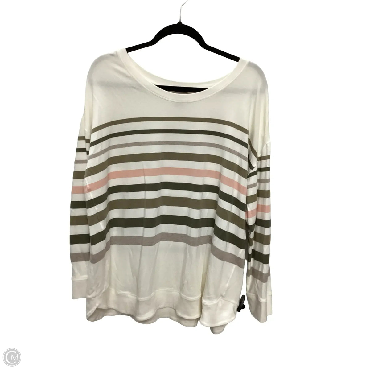 Top Long Sleeve Basic By Chicos In Striped Pattern, Size: Xl