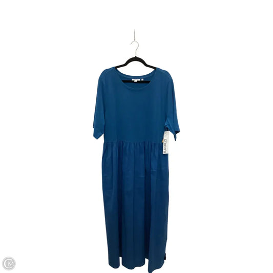 Dress Casual Maxi By Chicos In Blue, Size: Xxl