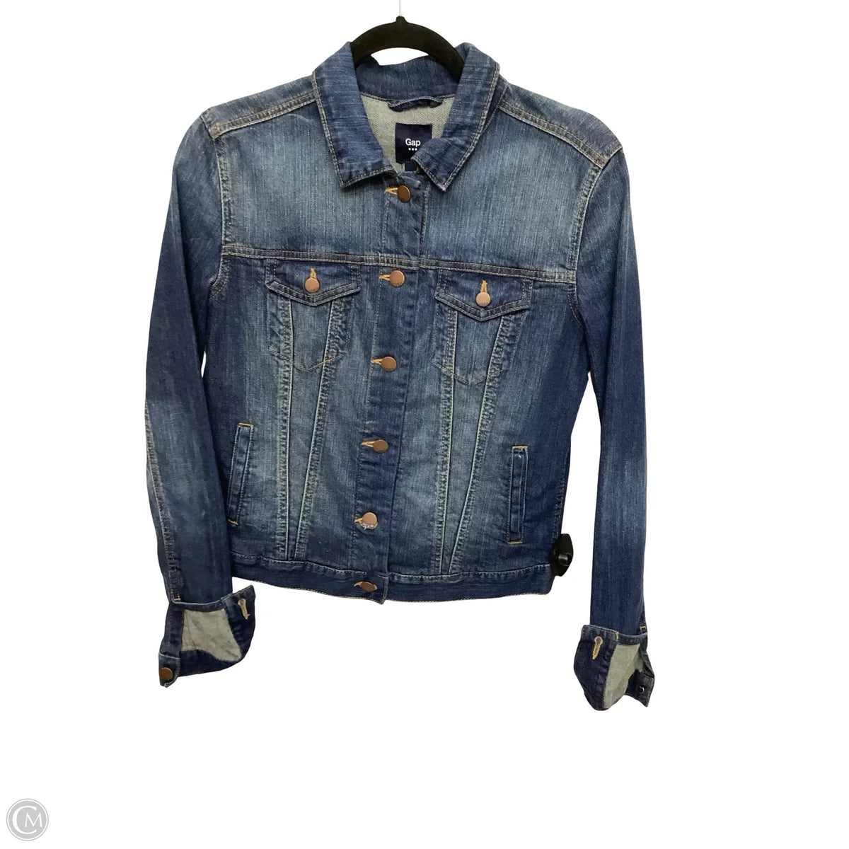 Jacket Denim By Gap In Blue Denim, Size: Xs