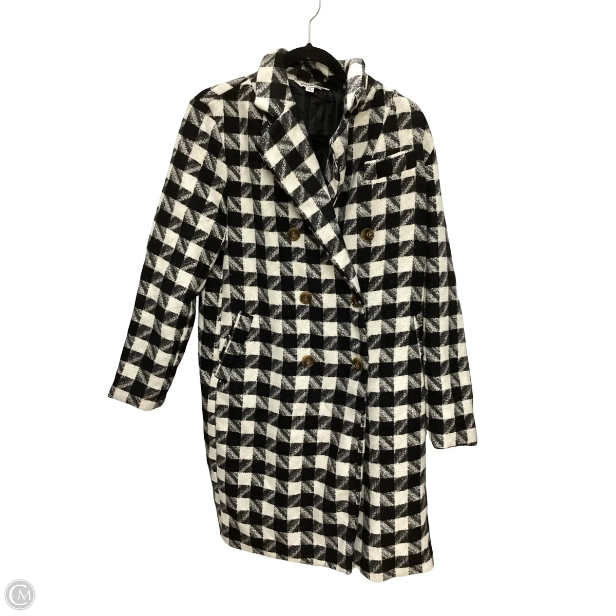 Coat Peacoat By Davi & Dani In Black & White, Size: M