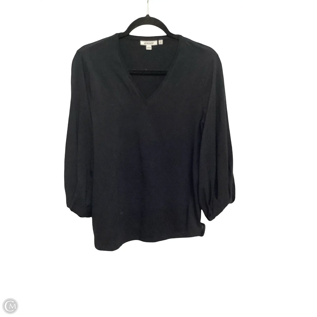 Blouse Long Sleeve By Chicos In Black, Size: L