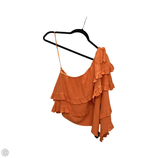 Designer Top Sleeveless By Clothes Mentor In Orange, Size: L