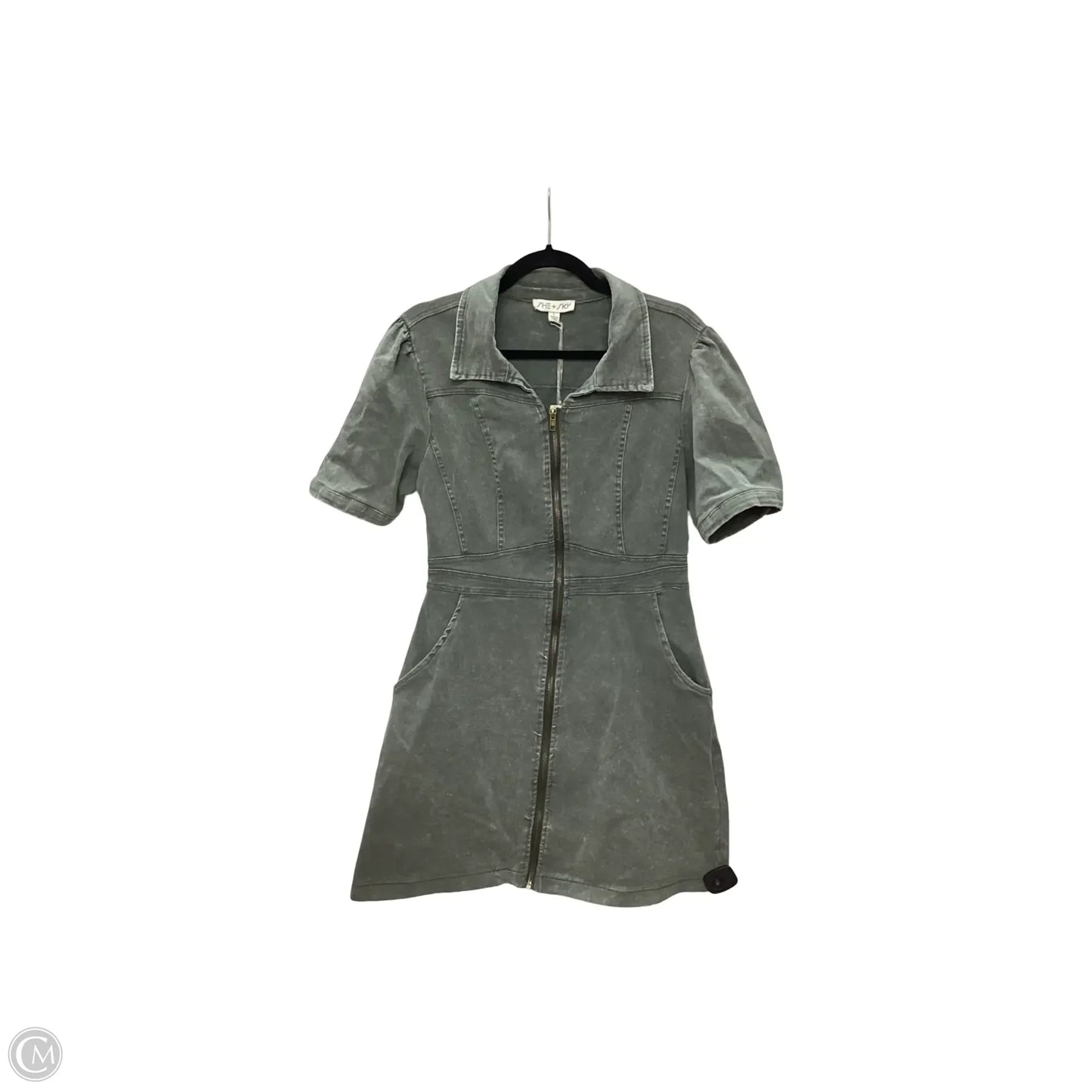 Dress Casual Short By She + Sky In Grey Denim, Size: L
