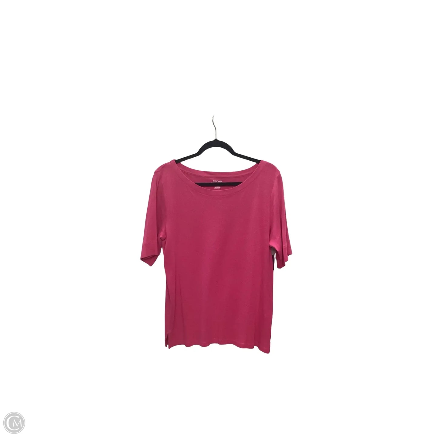Blouse Short Sleeve By Chicos In Pink, Size: M