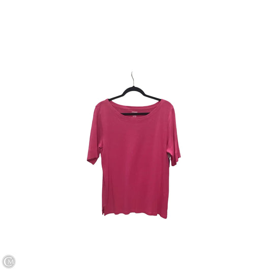Blouse Short Sleeve By Chicos In Pink, Size: M