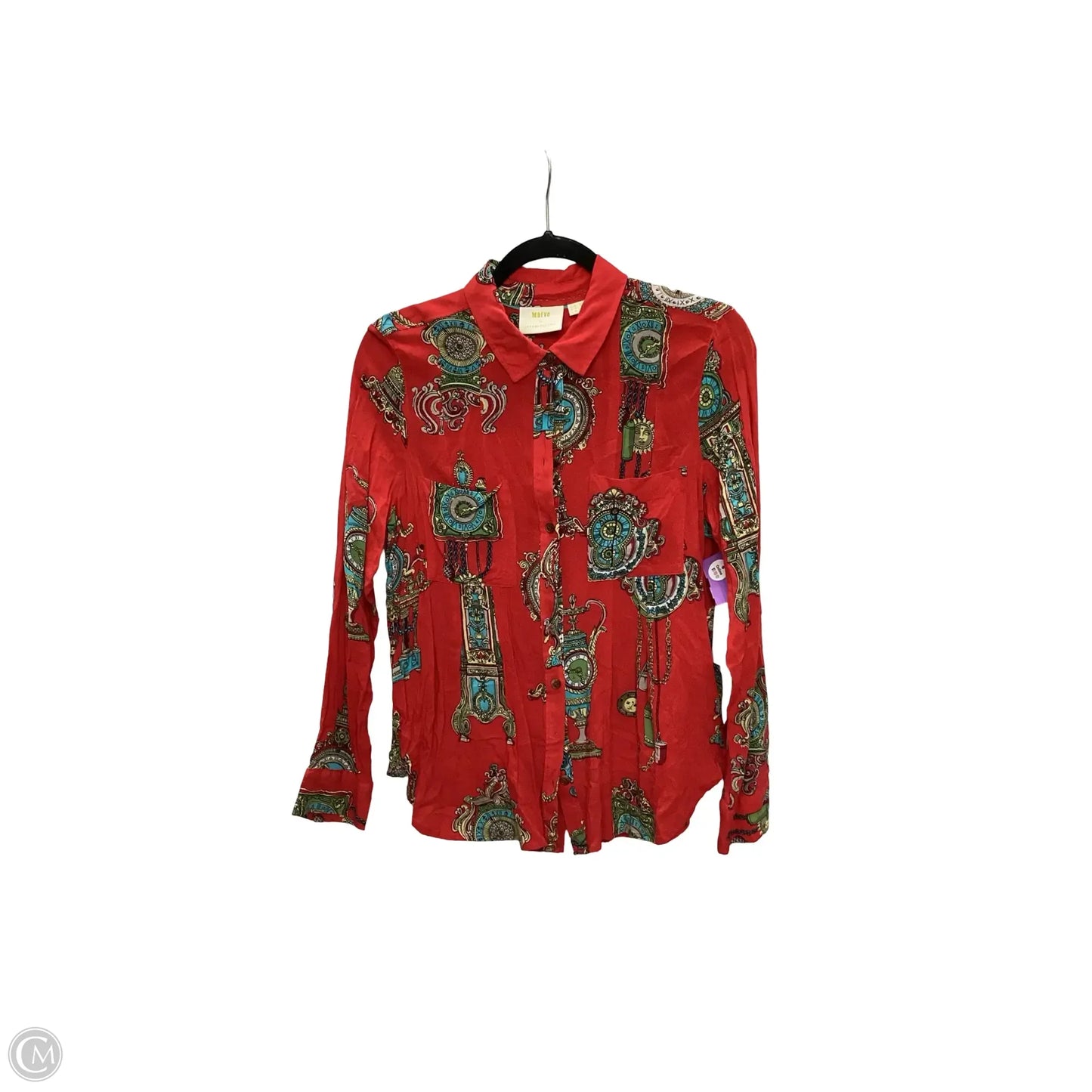 Blouse Long Sleeve By Maeve In Red, Size: 12