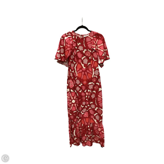 Designer Dress Casual Midi By Rhode In Red, Size: 2