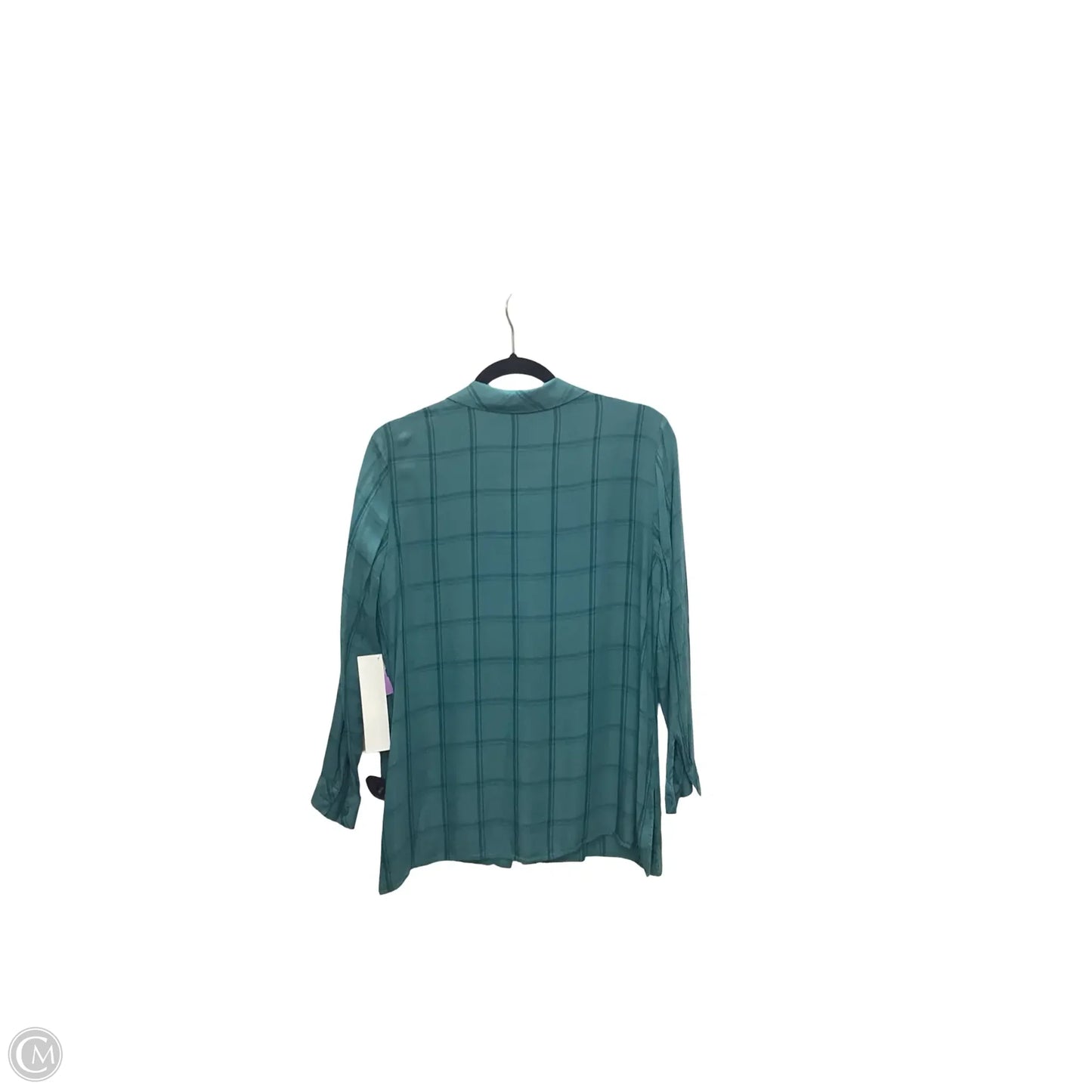 Blouse 3/4 Sleeve By Chicos In Plaid Pattern, Size: M