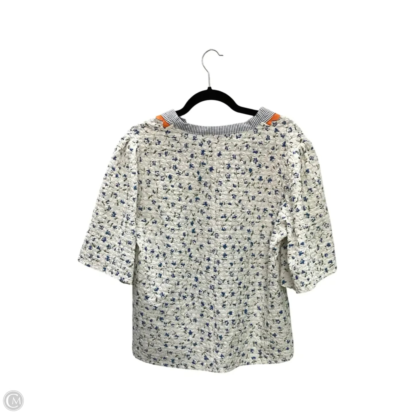 Designer Blouse Short Sleeve By Voy In Floral Print, Size: L