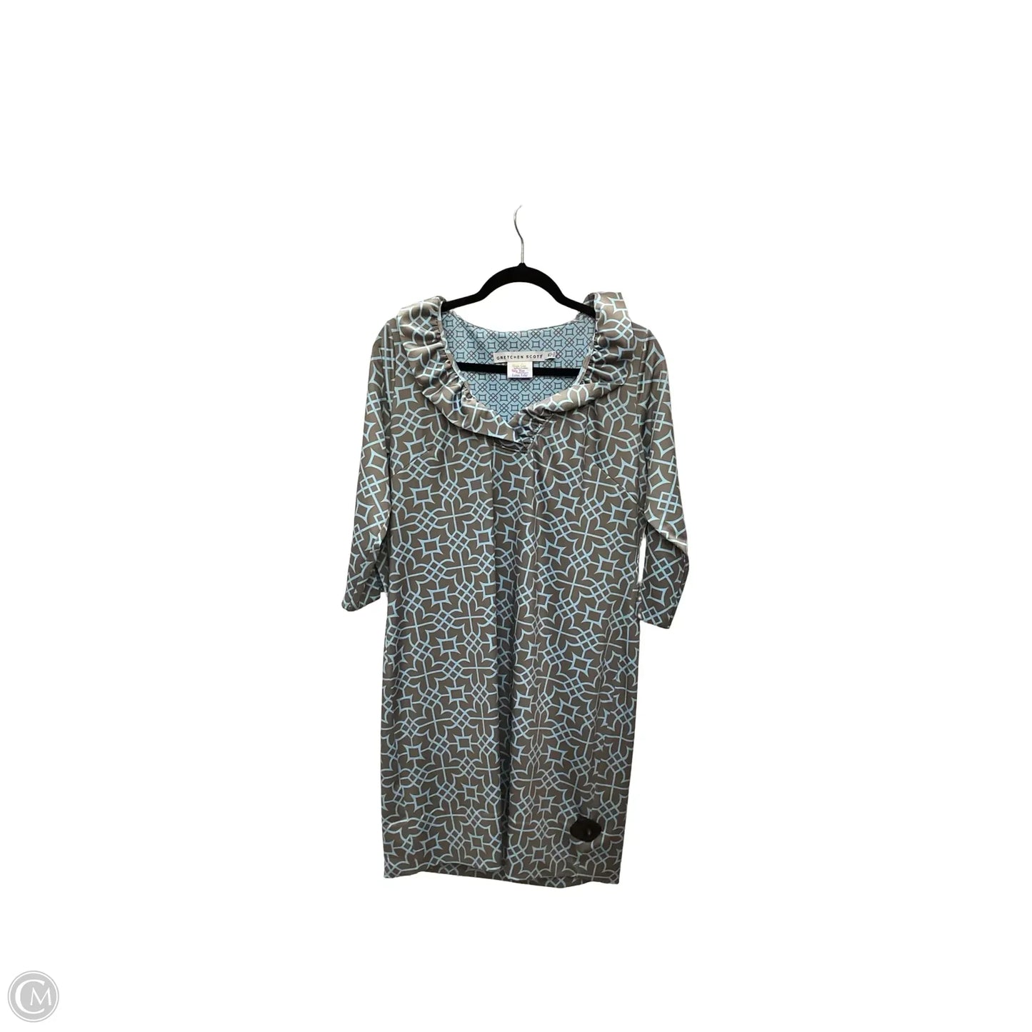 Designer Dress Casual Short By Gretchen Scott In Geometric Pattern, Size: Xl