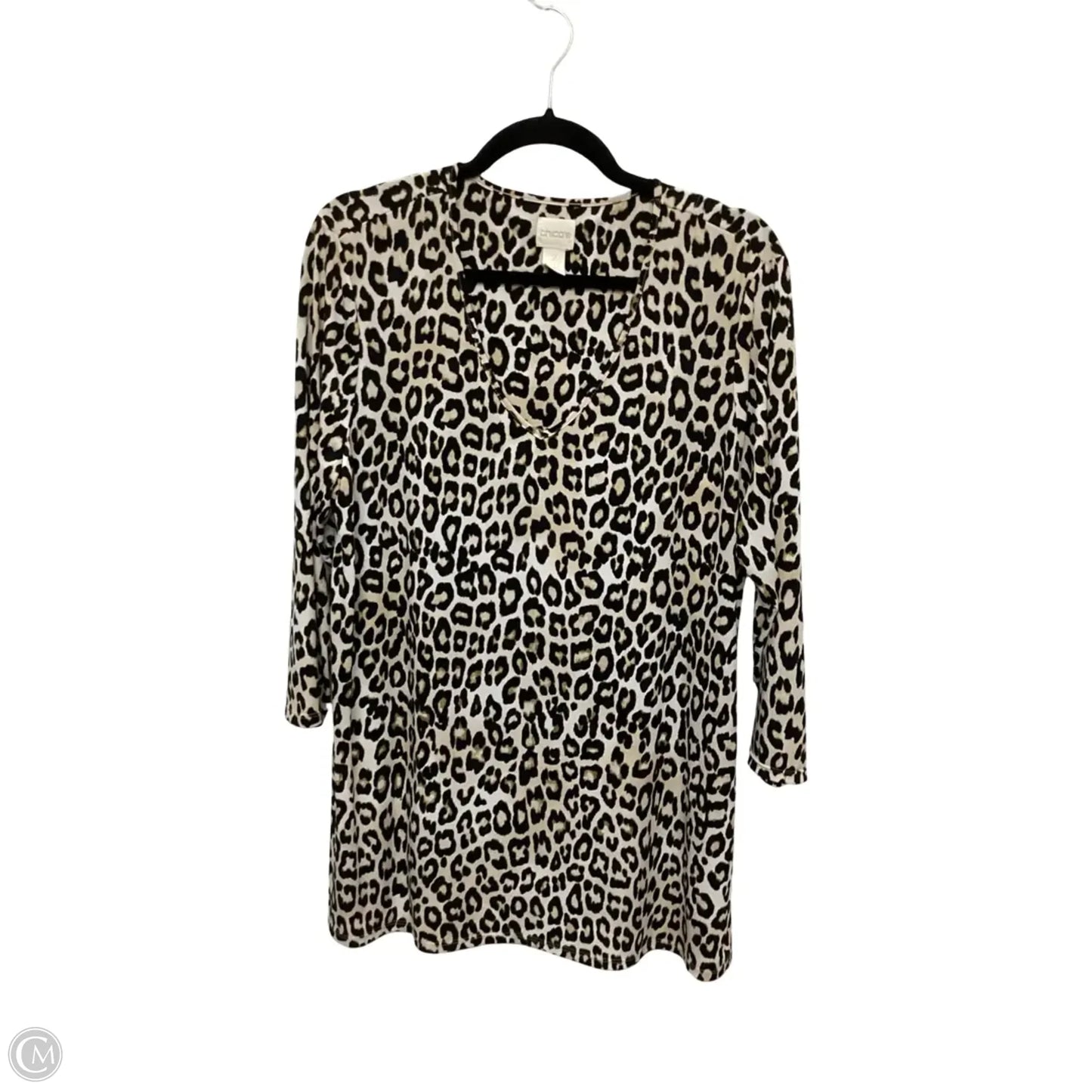 Blouse Long Sleeve By Chicos In Animal Print, Size: S