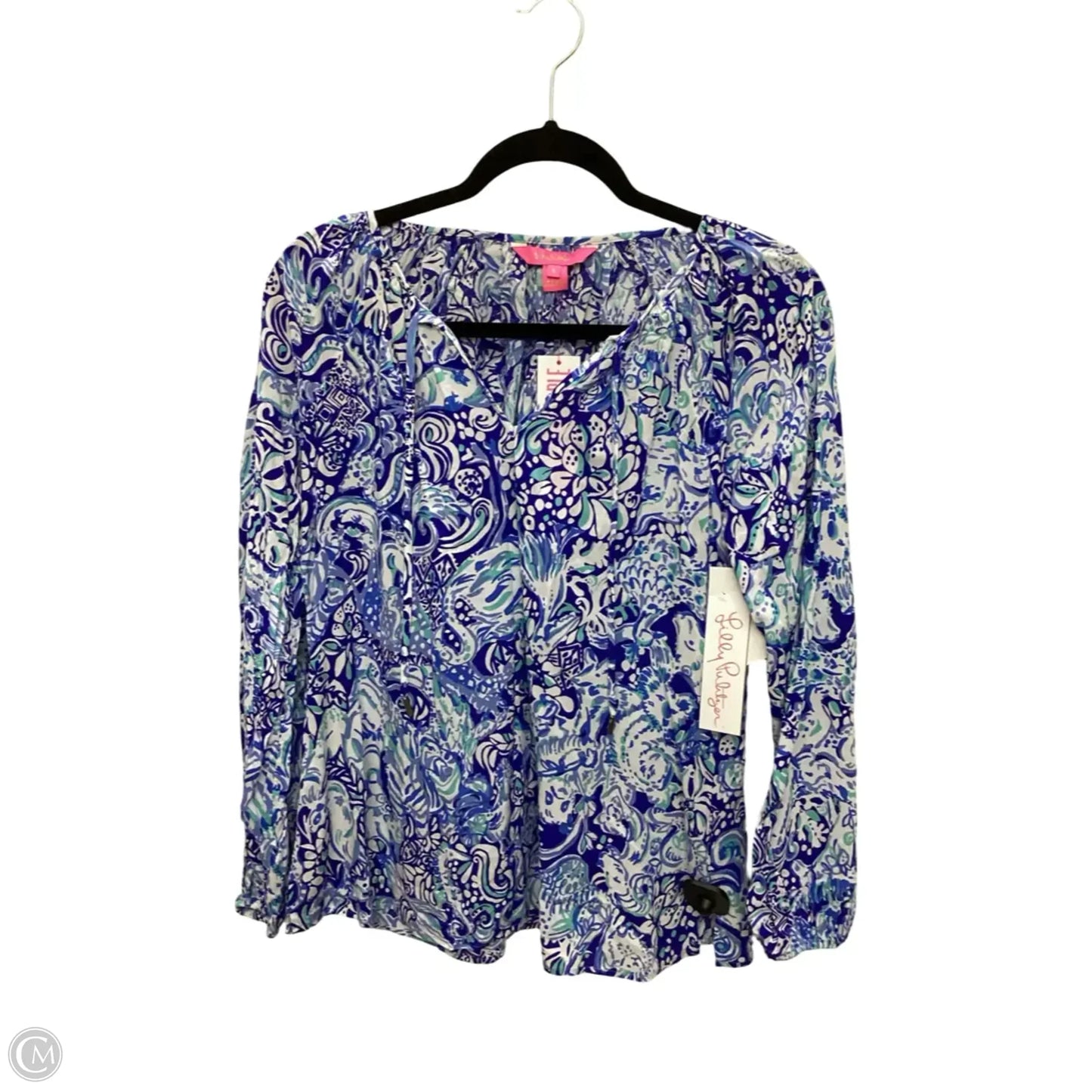 Blouse Designer By Lilly Pulitzer In Blue, Size: S