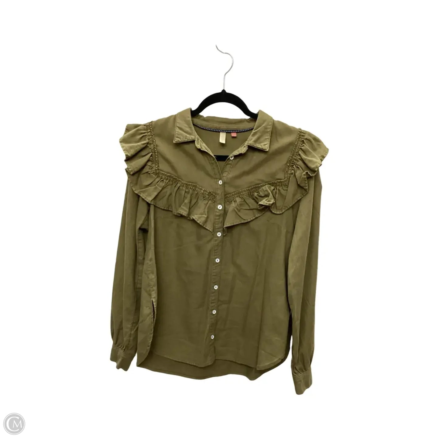 Blouse Long Sleeve By Pilcro In Green, Size: M