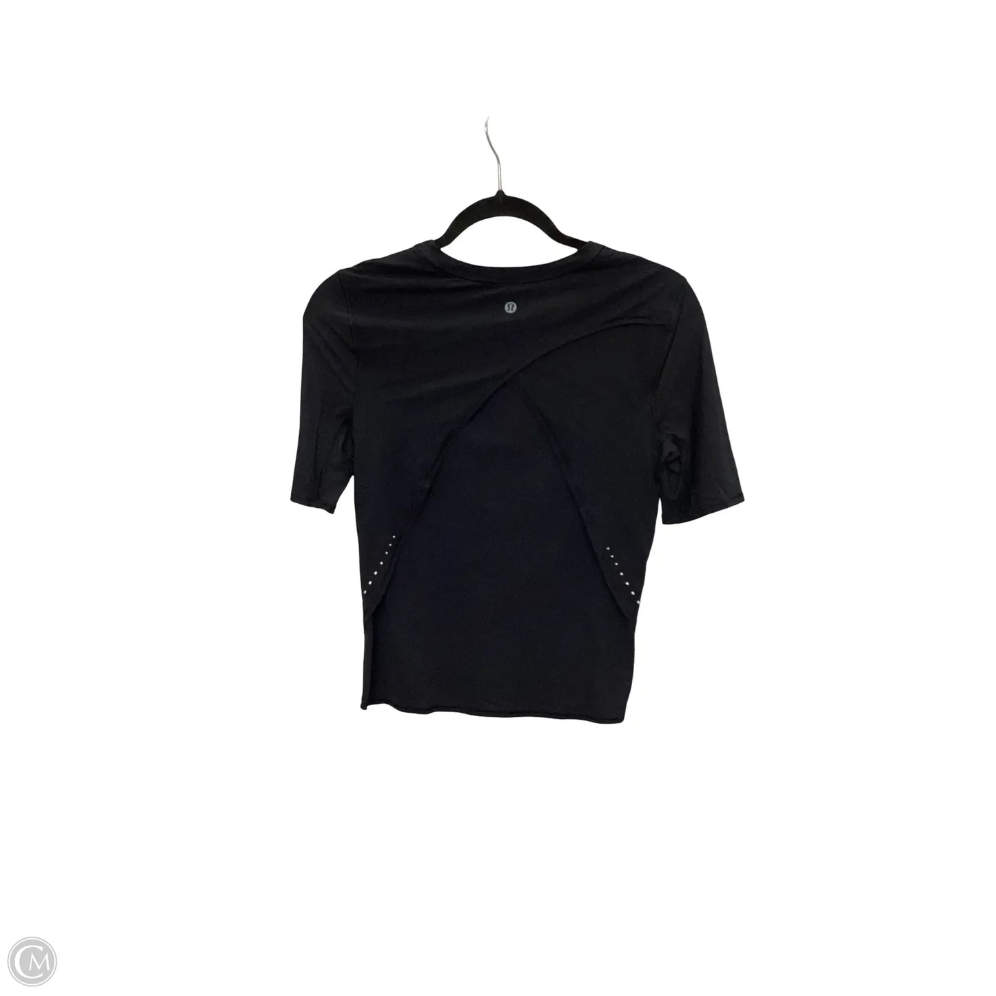 Athletic Top Short Sleeve By Lululemon In Black, Size: 4