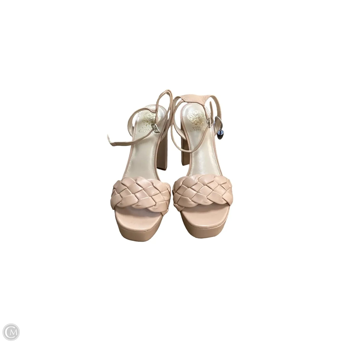 Sandals Heels Block By Vince Camuto In Tan, Size: 10