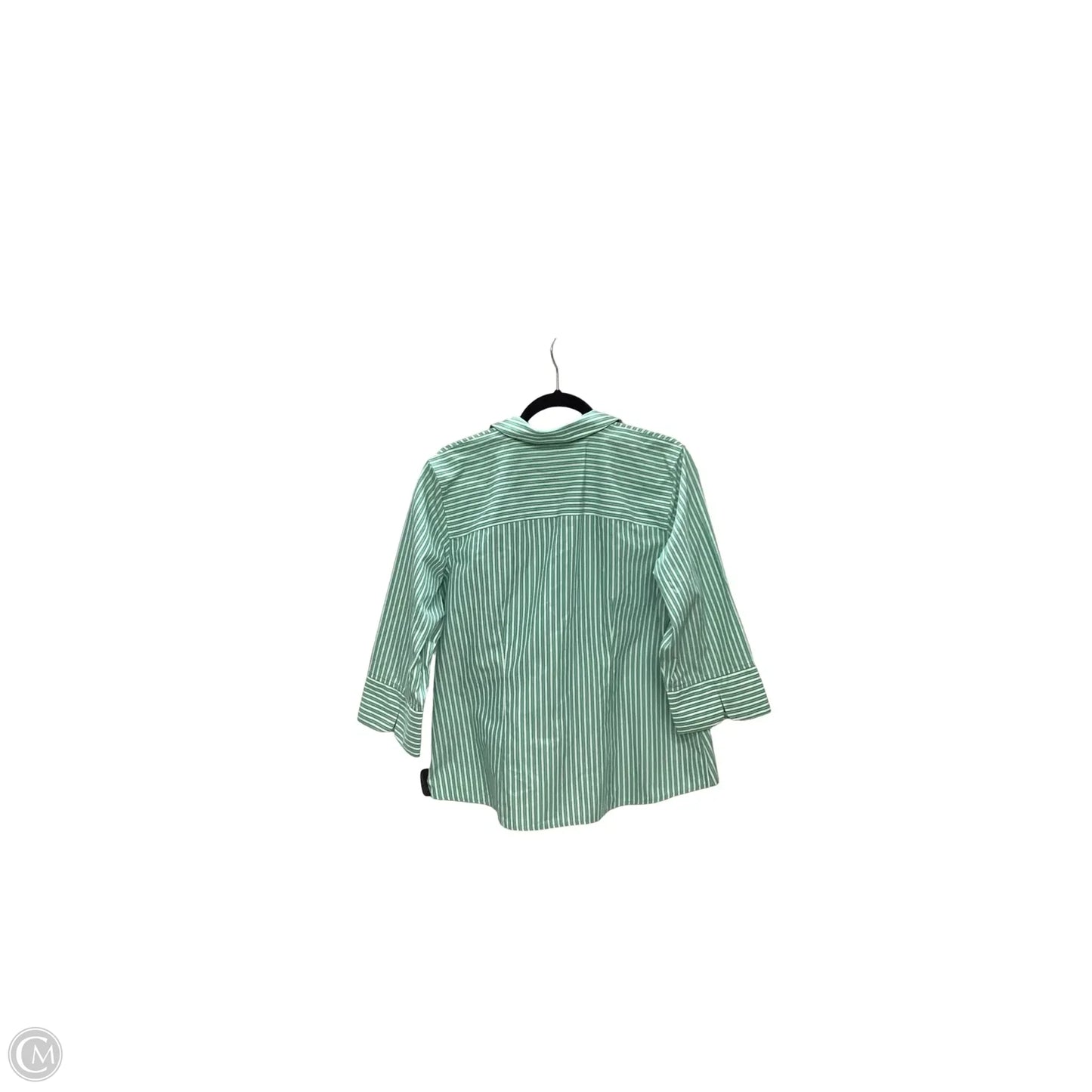 Blouse Long Sleeve By Chicos In Striped Pattern, Size: L