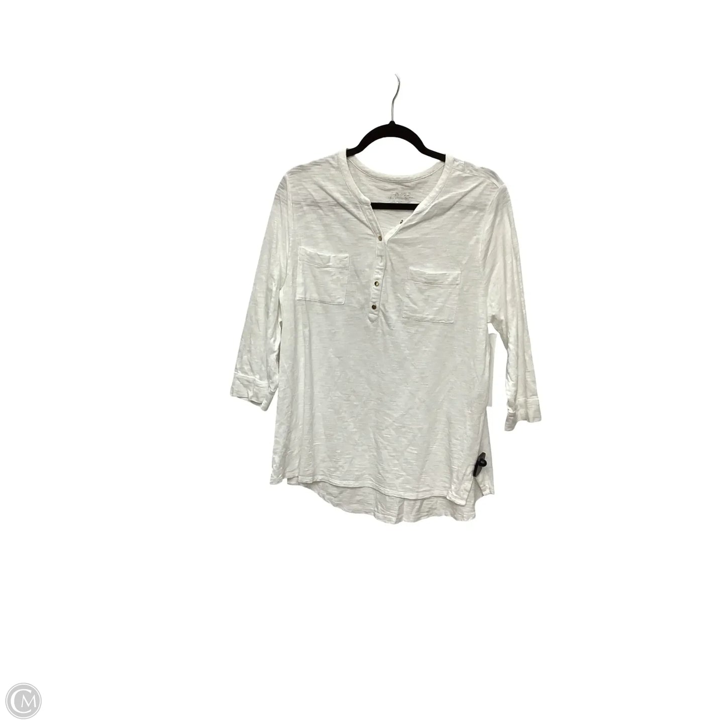 Blouse Long Sleeve By Chicos In White, Size: L