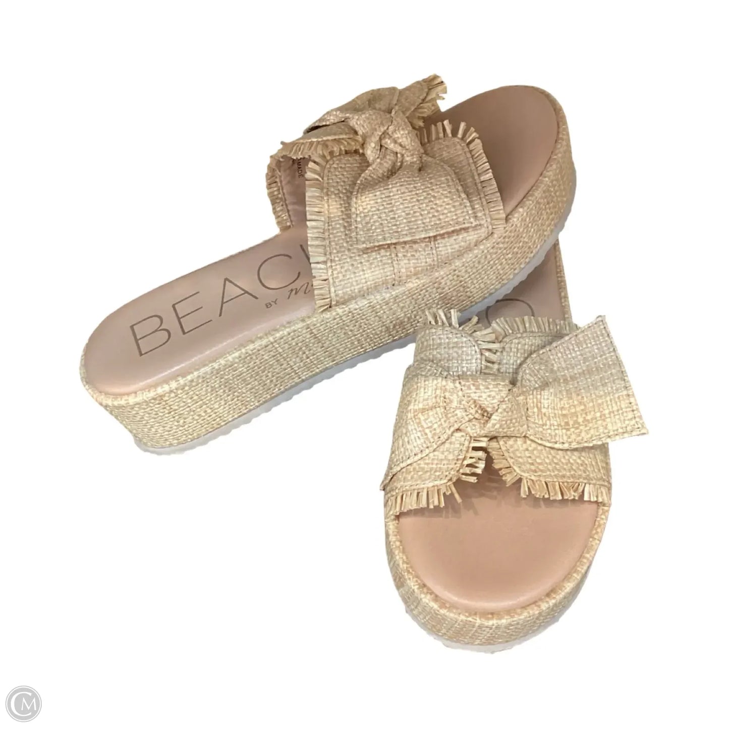 Sandals Heels Wedge By Clothes Mentor In Tan, Size: 7