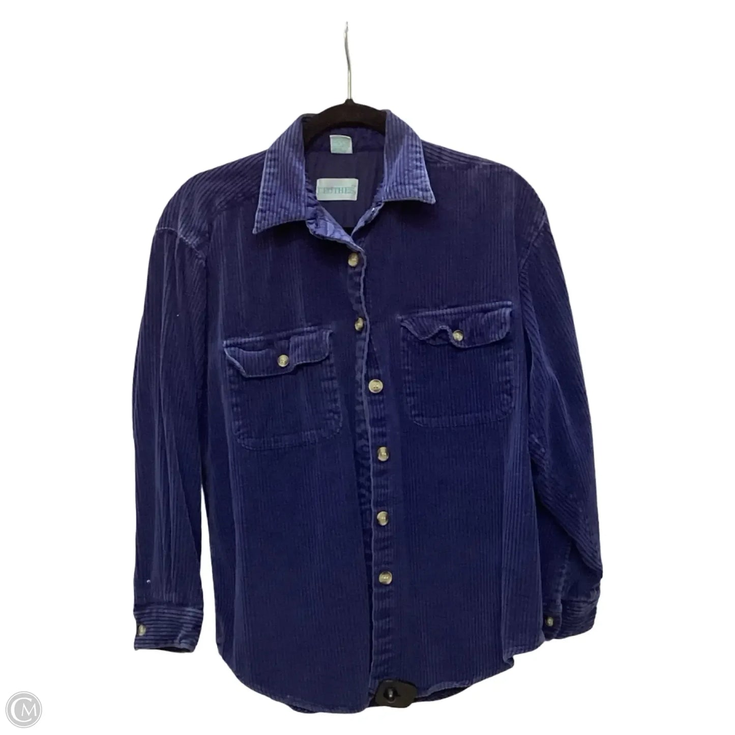 Jacket Shirt By Clothes Mentor In Blue, Size: S