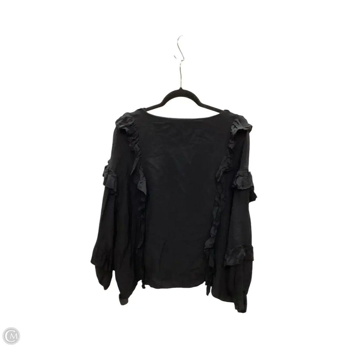 Blouse Short Sleeve By Frame In Black, Size: L