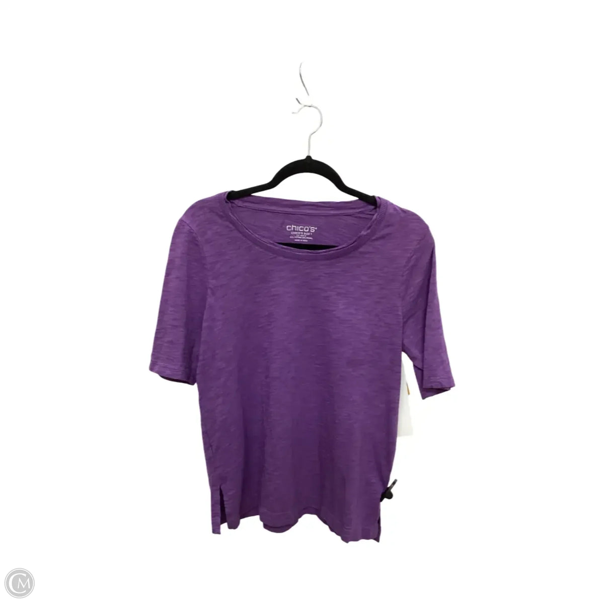Blouse Short Sleeve By Chicos In Purple, Size: M