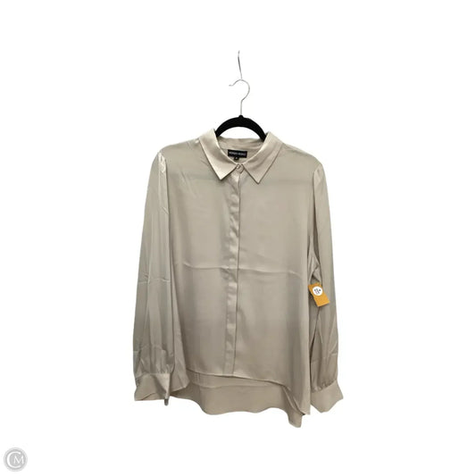 Blouse Long Sleeve By Modern Works In Cream, Size: Xl