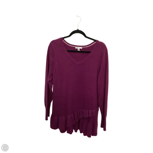 Sweater By Isaac Mizrahi Live Qvc In Purple, Size: 2x