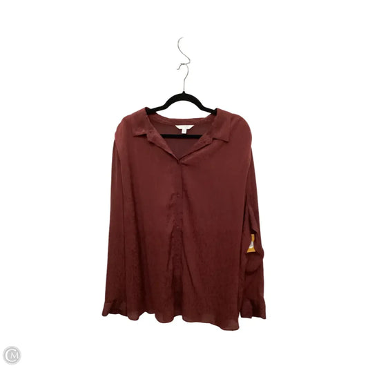 Blouse Long Sleeve By Lauren Conrad In Red, Size: 4x