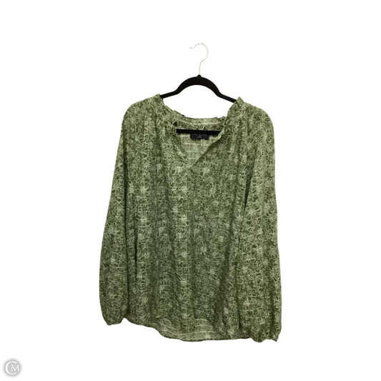 Blouse Long Sleeve By Lane Bryant In Green, Size: 4x